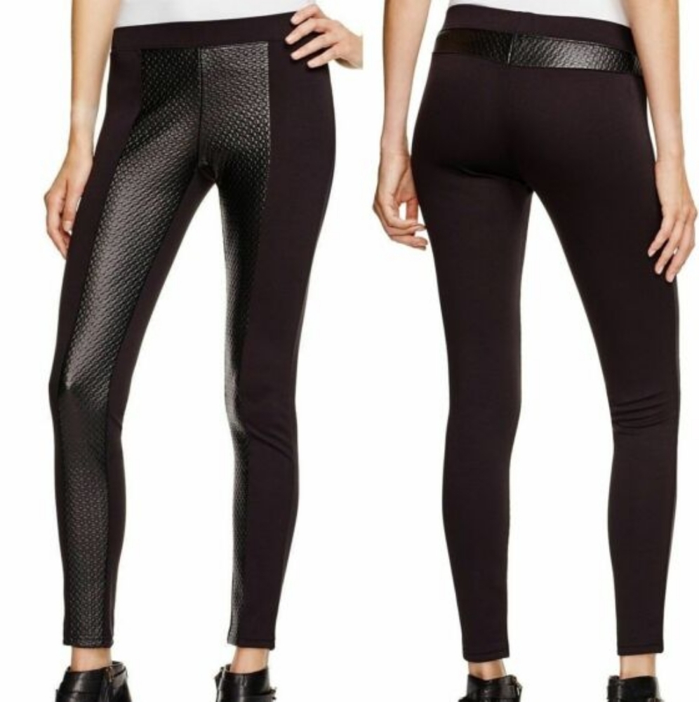 Hue textured leatherette leggings size Large - Picture 3 of 7